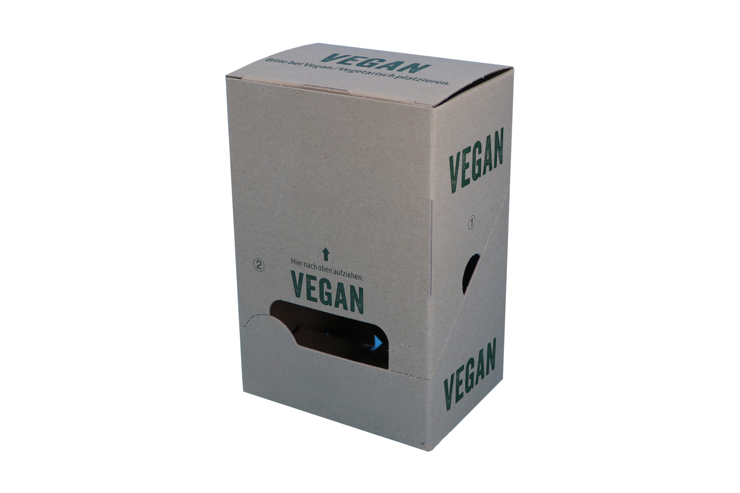 Verpackung für vegane Produkte geschlossen groß